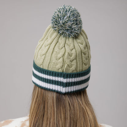 Celtic Women's Crest Light Green Pom Beanie