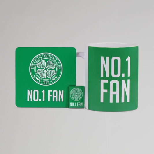 Celtic No 1 Fan Mug, Coaster and Badge Set