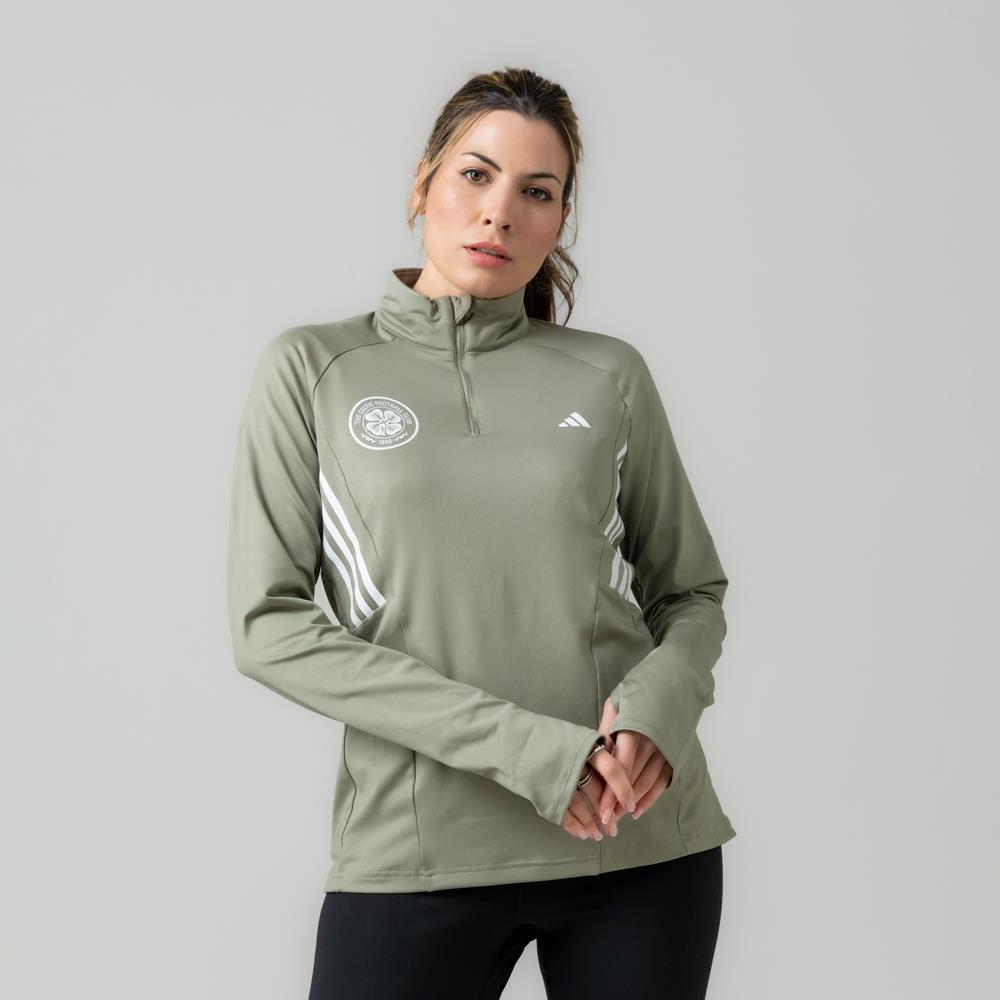 adidas Celtic Women's Training Green Hyperglam 1/4 Zip