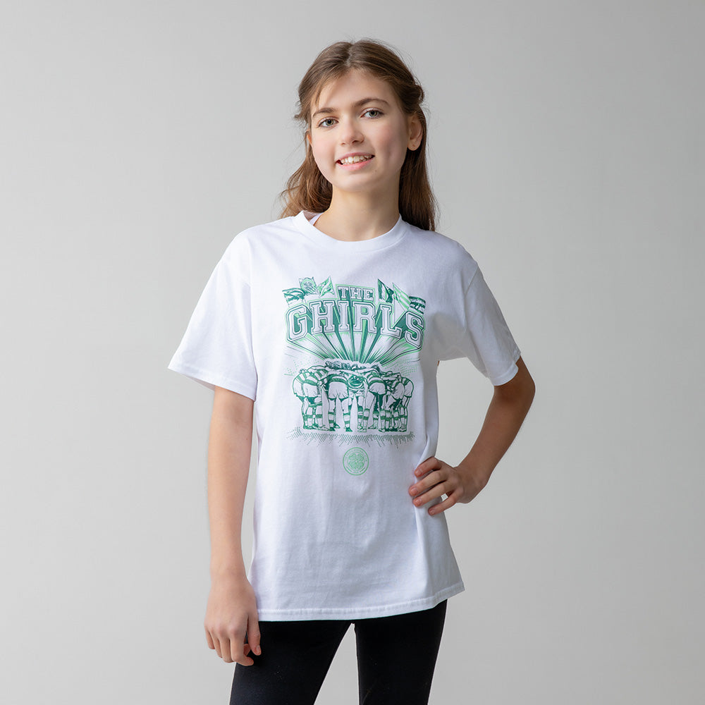 Celtic Junior The Ghirls Huddle T-Shirt, weiß