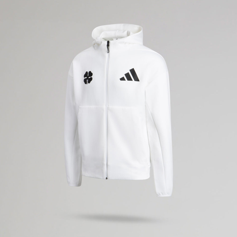 adidas Celtic ZNE Kapuzenpullover in Weiß