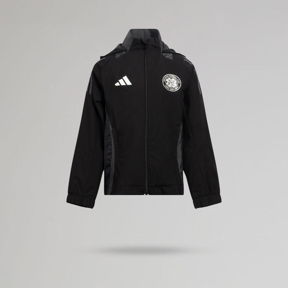 adidas Celtic 2024/25 Junior Schwarze Allwetterjacke