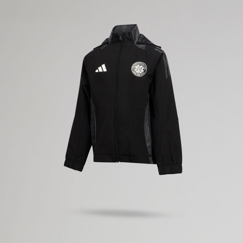 adidas Celtic 2024/25 Junior Schwarze Allwetterjacke