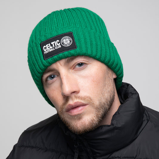 Celtic Ribbed Patch Beanie