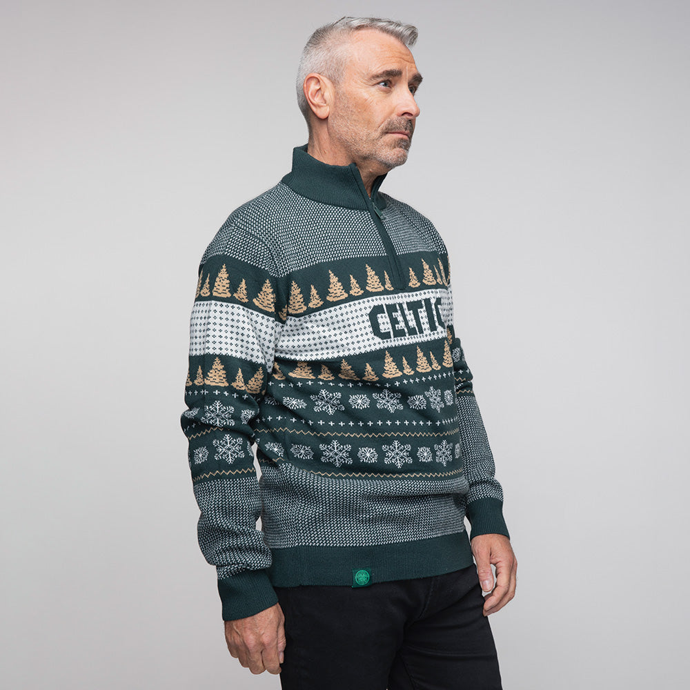 Celtic Adult Christmas Quarter Zip Jumper