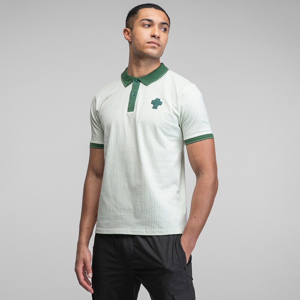 Celtic Cross Patterned Polo Shirt