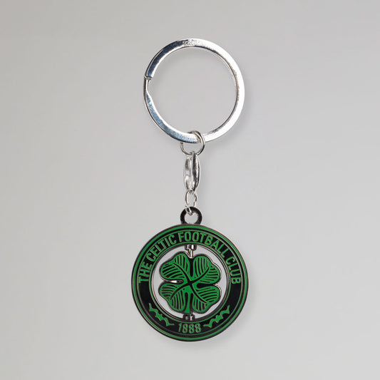 Celtic Silver Clover Spinner Keyring