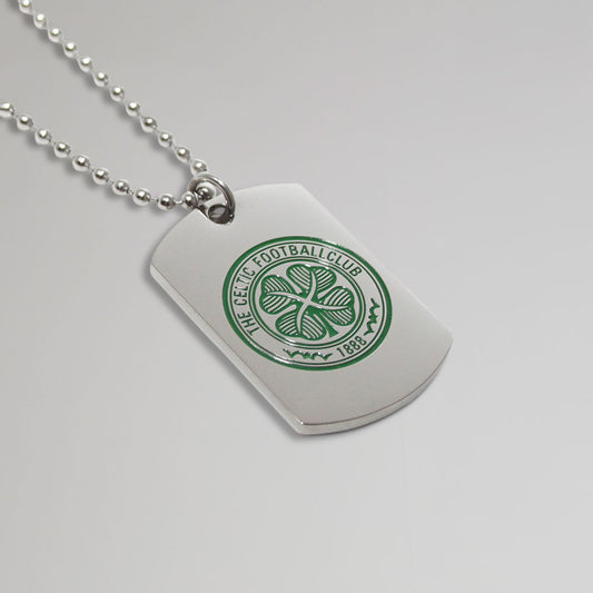 Celtic Stainless Steel Crest Dog Tag Chain